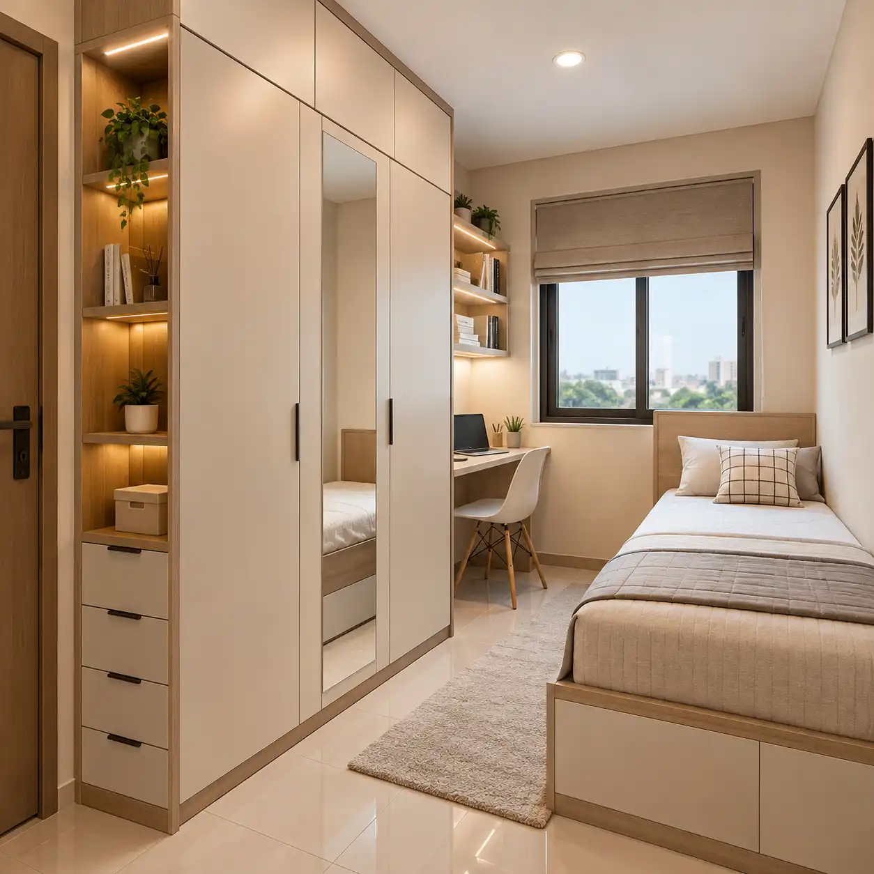 Lemari Pakaian Kost Minimalis Solusi Kamar 2×3 Estetik