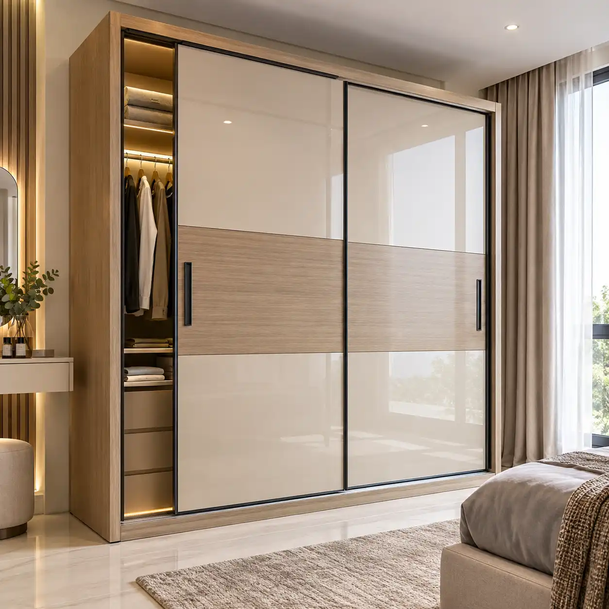 Lemari Pakaian Terbaru 2027 Pintu Sliding Cocok Kamar Sempit